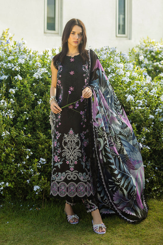 MUSHQ-3PC DHANAK EMBROIDERED SHIRT WITH COURTRAI PRINTED SHAWL & TROUSER-DPC-4090