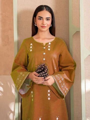 URGE-2PC LAWN EMBROIDERED SHIRT WITH LAWN EMBROIDRED TROUSER-DPC-