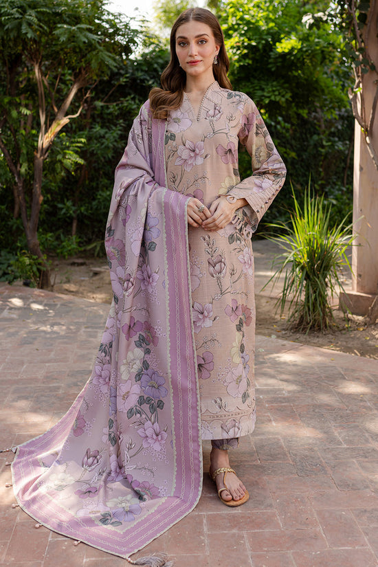 BAROQUE-3PC KHADDAR PRINTED SHIRT WITH KHADDAR PRINTED DUPATTA AND PRINT TROUSER-DPC-2642