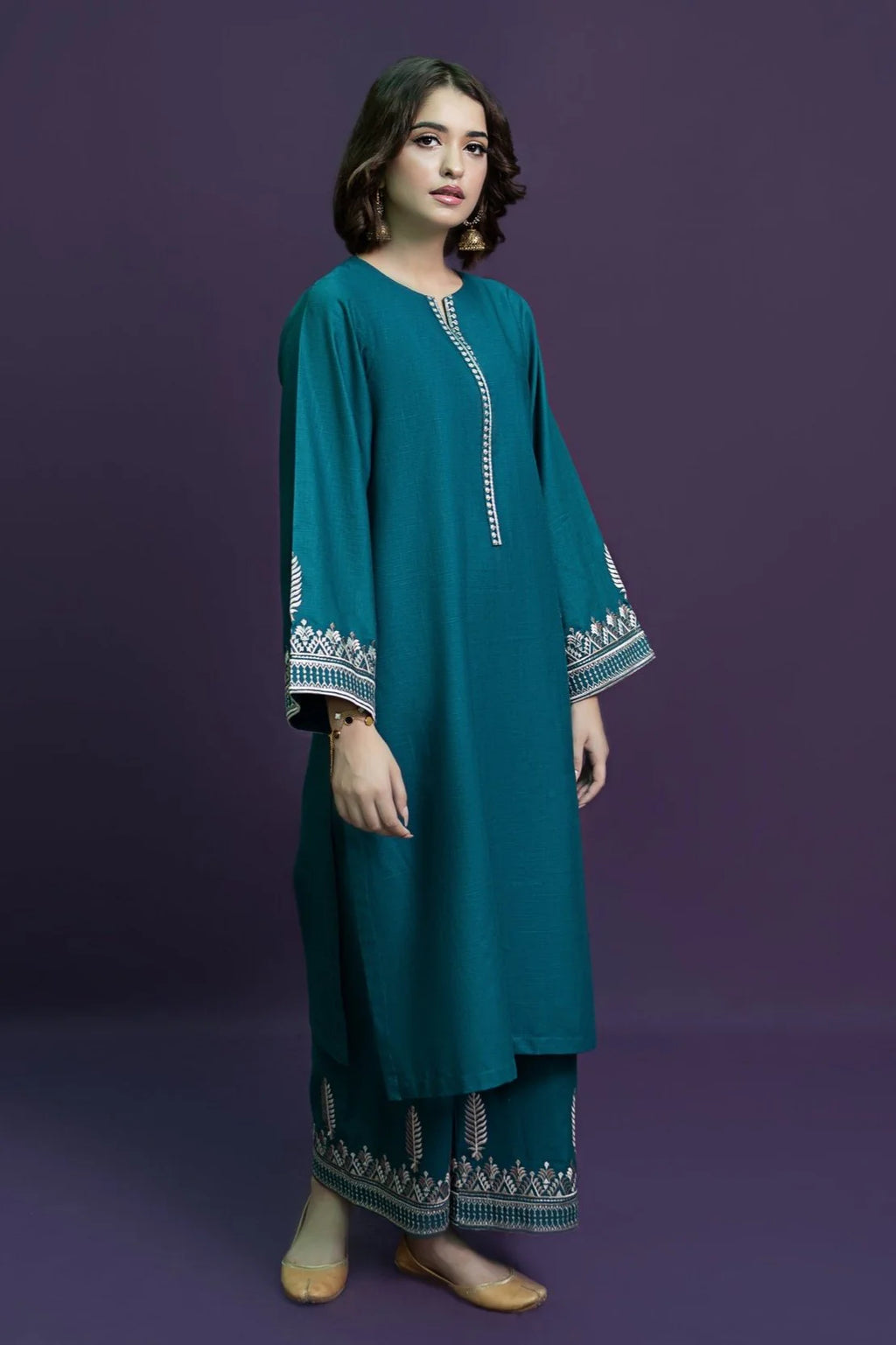URGE-2PC DHANAK EMBROIDERED SHIRT AND EMBROIDRED TROUSER-DPC-113
