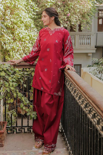URGE-2PC DHANAK EMBROIDERED SHIRT AND EMBROIDRED TROUSER-DPC-126