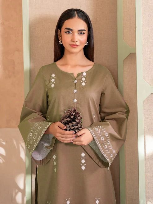 URGE-2PC LAWN EMBROIDERED SHIRT WITH LAWN EMBROIDRED TROUSER-DPC-