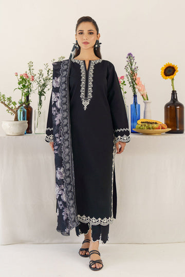URGE - 3PC DHANAK EMBROIDERED SHIRT WITH  WOOL PRINTED SHAWL AND TROUSER-DPC-3174