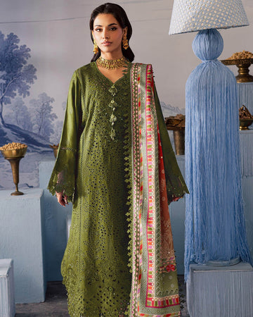 ‎NUREH- 3PC LAWN EMBROIDERED SHIRT WITH DIGITAL MONAR DUPATTA AND TROUSER-DPC-4257