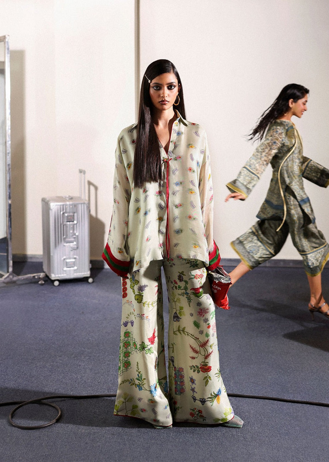 HUSSAIN REHAR-3PC SILK PRINTED SHIRT WITH SOFT SILK PRINTED DUPATTA & TROUSER DPC-3004