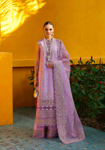 KANWAL MALIK- 3PC LAWN HEAVY EMBROIDERED SHIRT WITH KHADDI NET DUPATTA AND TROUSER-DPC-4032