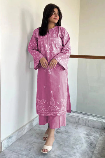 URGE-2PC LAWN EMBROIDERED SHIRT WITH LAWN EMBROIDRED TROUSER-DPC-