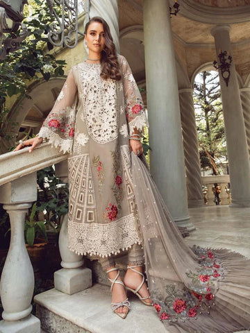 MARIA.B - 3PC LAWN EMBROIDERED SHIRT WITH KHADDI NET DUPATTA AND TROUSER -DPC-4170