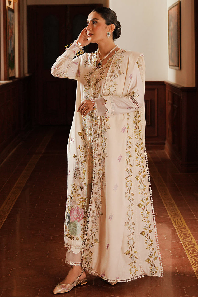 CROSS STITCH-3PC DHANAK EMBROIDERED SHIRT WITH DHANAK EMBROIDERED SHAWL AND TROUSER DPC-4161