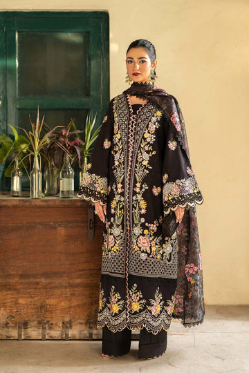 HUSSAIN REHAR-3PC LAWN EMBROIDERED SHIRT WITH CHIFFON PRINTED DUPATTA AND TROUSER-DPC-4702