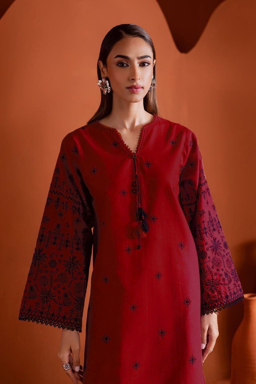 URGE-2PC LAWN EMBROIDERED SHIRT WITH LAWN EMBROIDRED TROUSER-DPC-