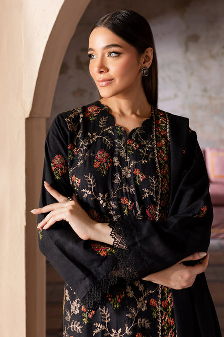 BAREEZE-3PC DHANAK EMBROIDERED SHIRT WITH CHIFFON EMBROIDERED DUPATTA & TROUSER-DPC-4227